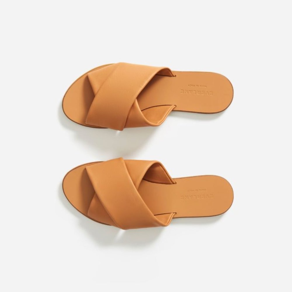 Everlane Day Crossover Sandals Camel NIB 6.5